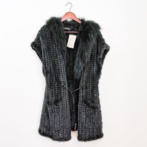 Pat Dahnke Knitted Mink with Racoon Vest